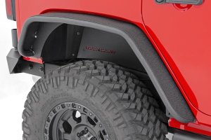 Jeep Wrangler Fender Flare - Rear - Rough Country - 5-inch Tube Style - Satin Black - '07-'17 Jeep Wrangler Fender Flare - Rear - Rough Country - 5-inch Tube Style - Satin Black - '07-'17